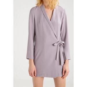 Topshop Women's Light Gray Second Hand Everyday Wrap Around Dress Size US4‎